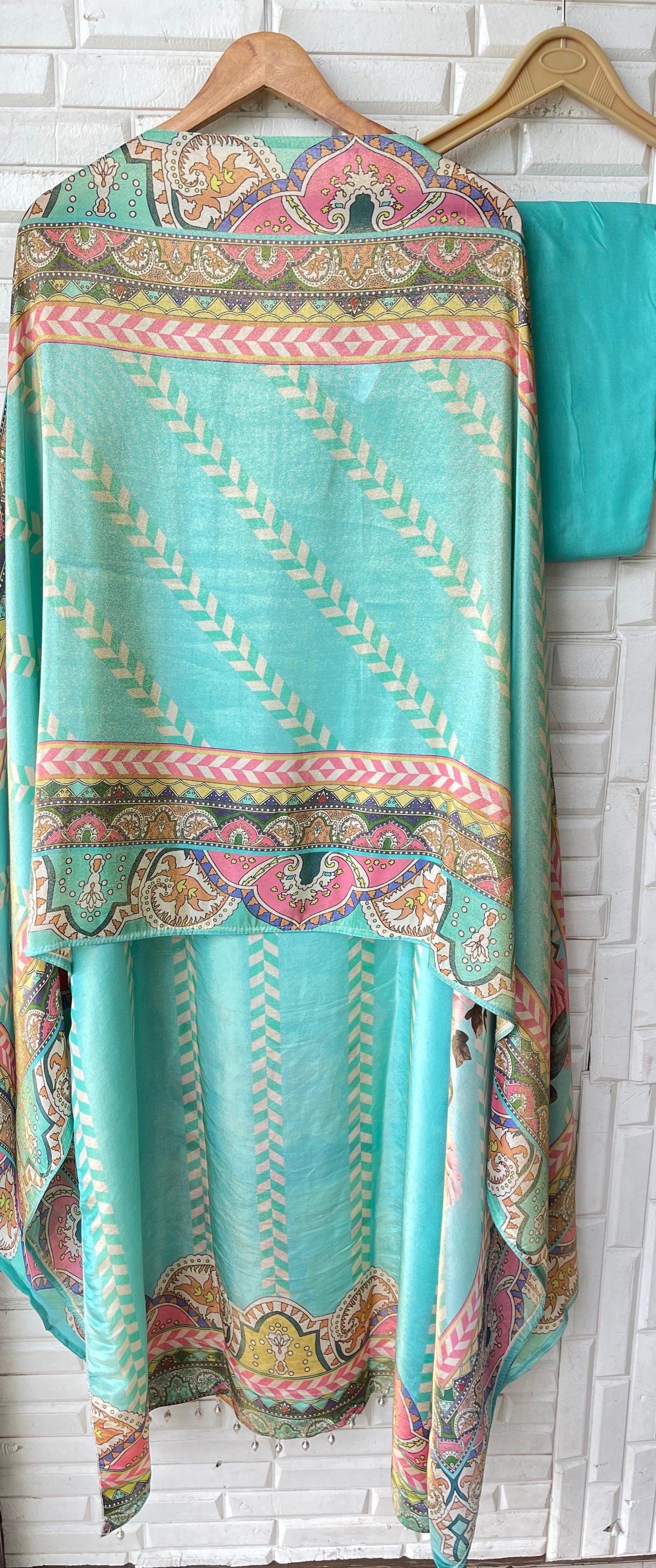 Shimmer silk unstitched ladies suit Rc17665