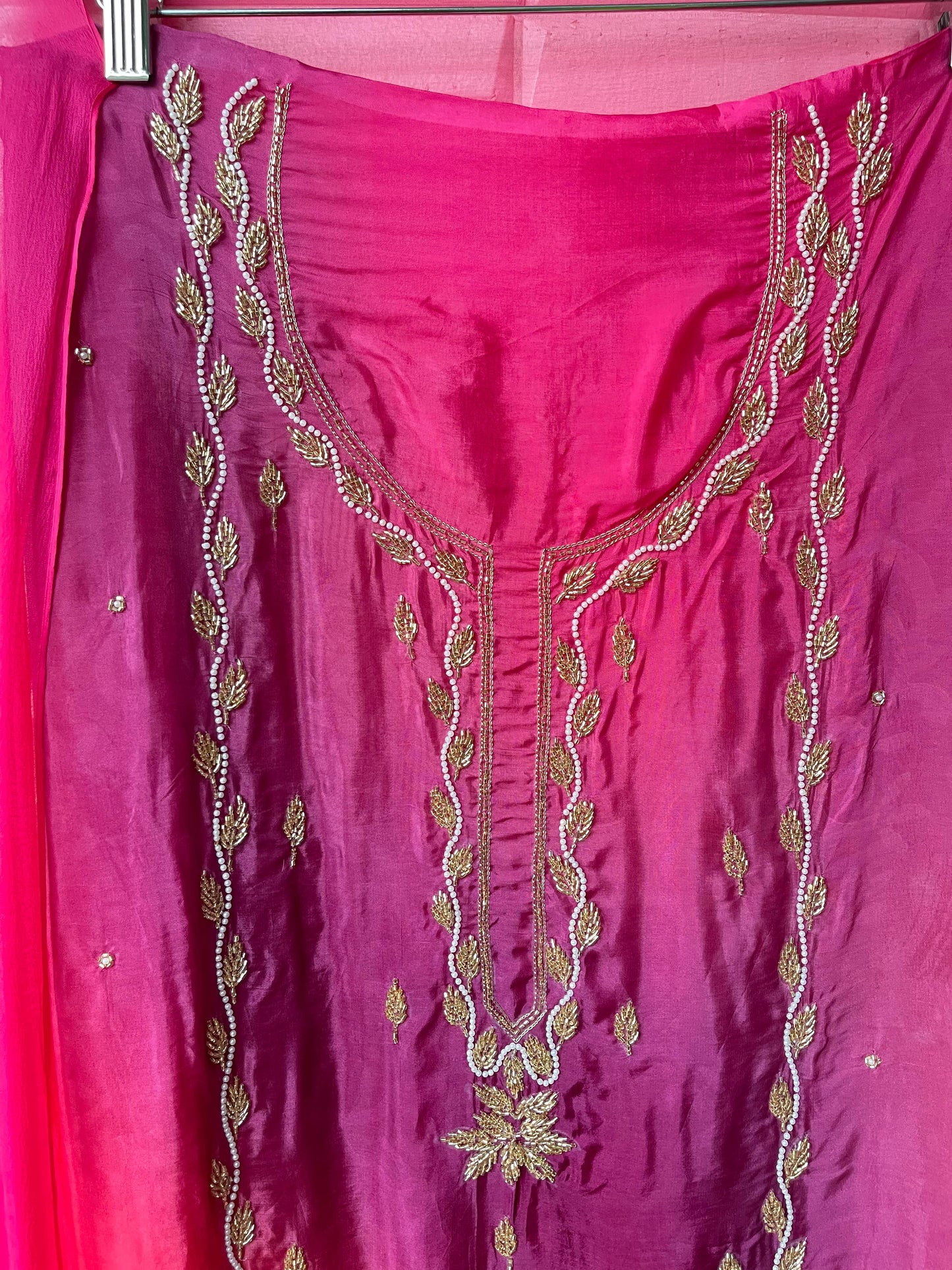 Glass organza unstitched ladies suit Rc17454