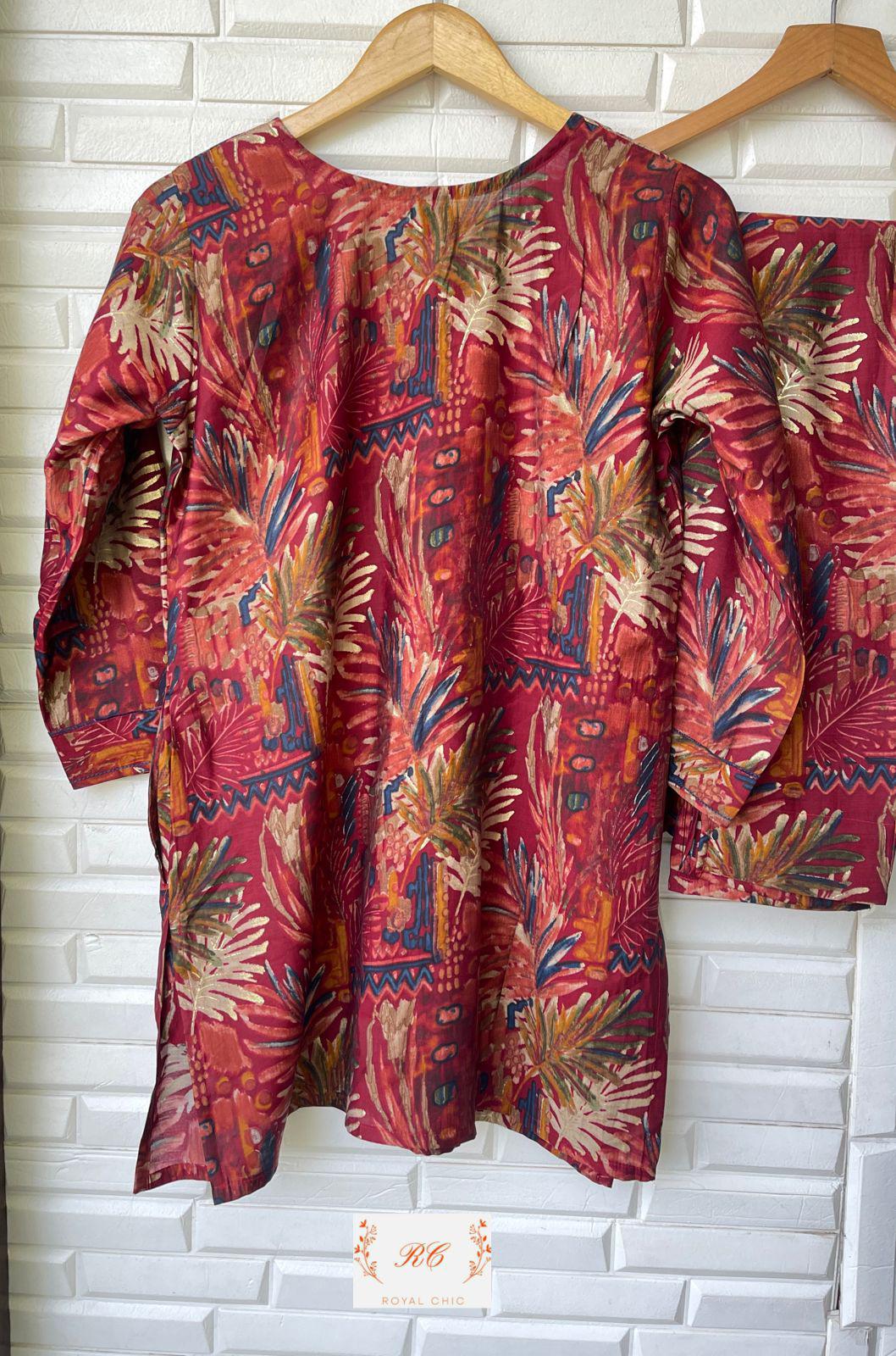 Muslin Printed Ready to Wear Coord Set Rc12161