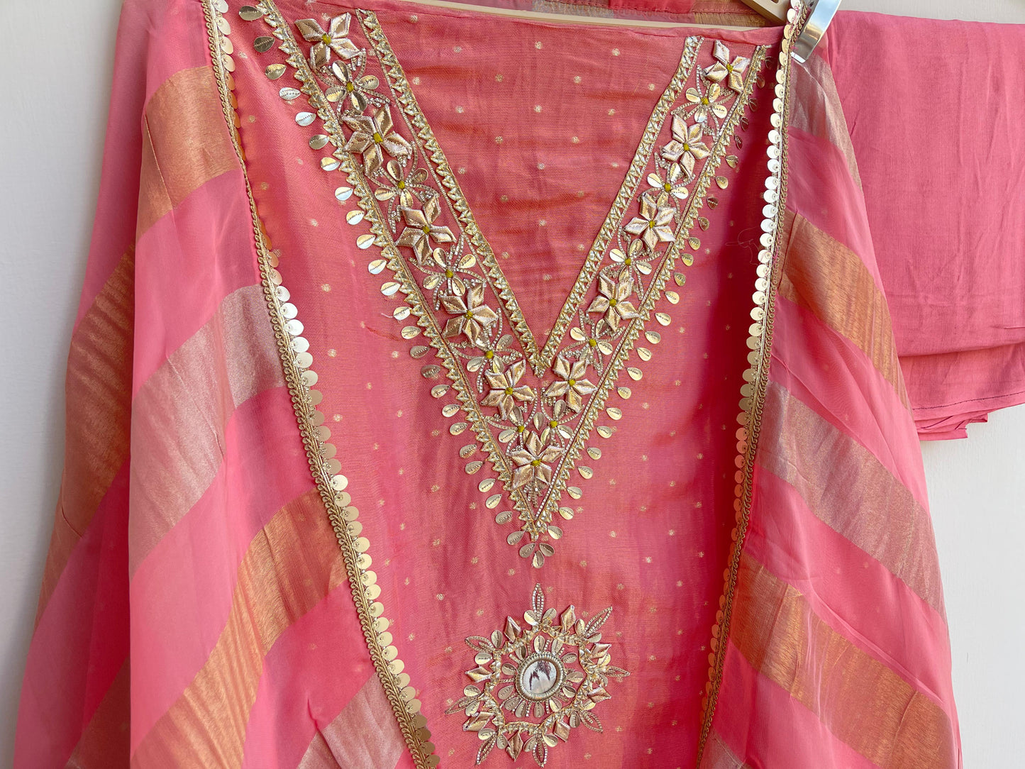 Banarasi shimmer silk unstitched ladies suit Rc17887