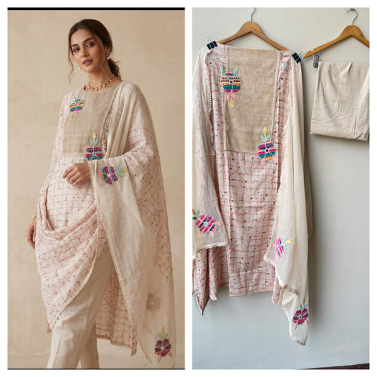 Mul chanderi printed ladies unstitched suit Rc19048 (b)