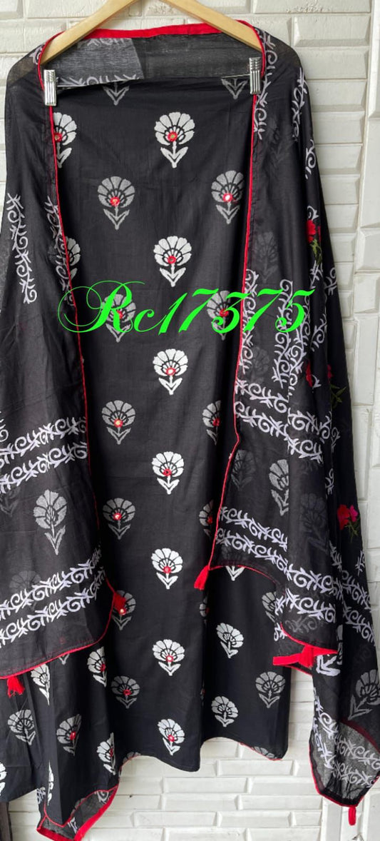 Cotton unstitched ladies suit Rc17375