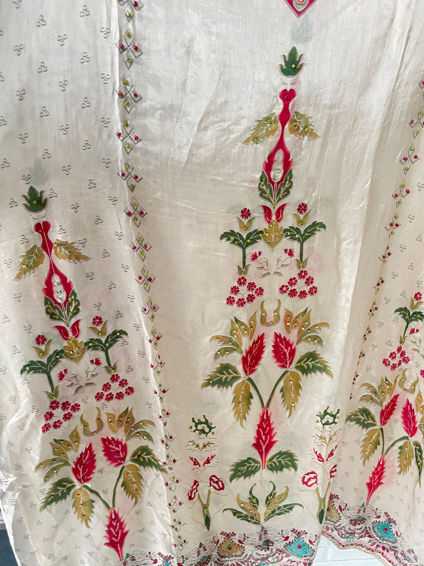 Muslin silk unstitched ladies suit Rc17355