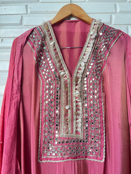 Shimmer silk semi stitched ladies suit Rc17535 (b)