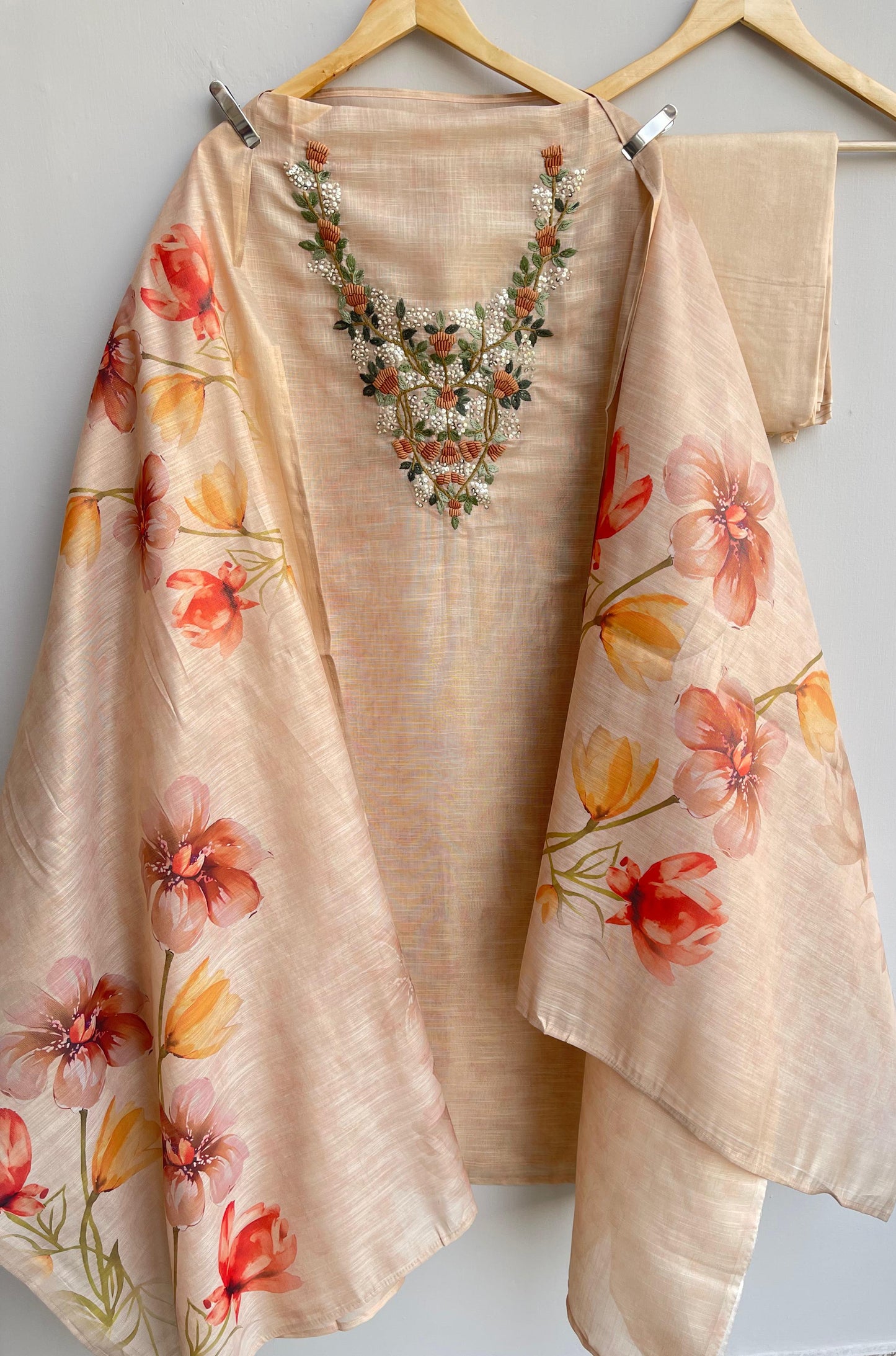 Self shimmer silk unstitched ladies suit Rc17925 (b)