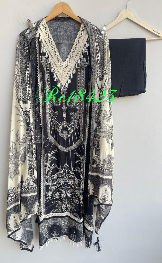 Muslin printed unstitched ladies suit Rc18423