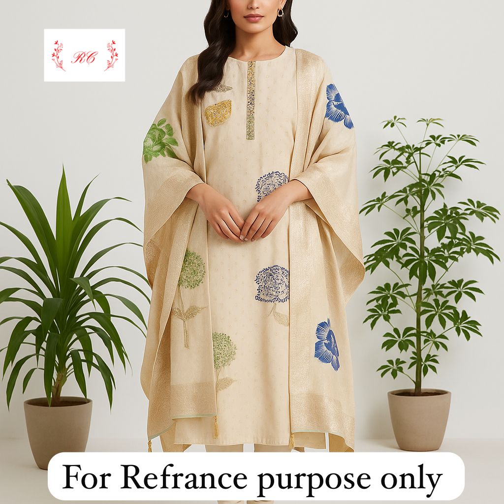 Banarasi shimmer silk unstitched ladies suit Rc17671