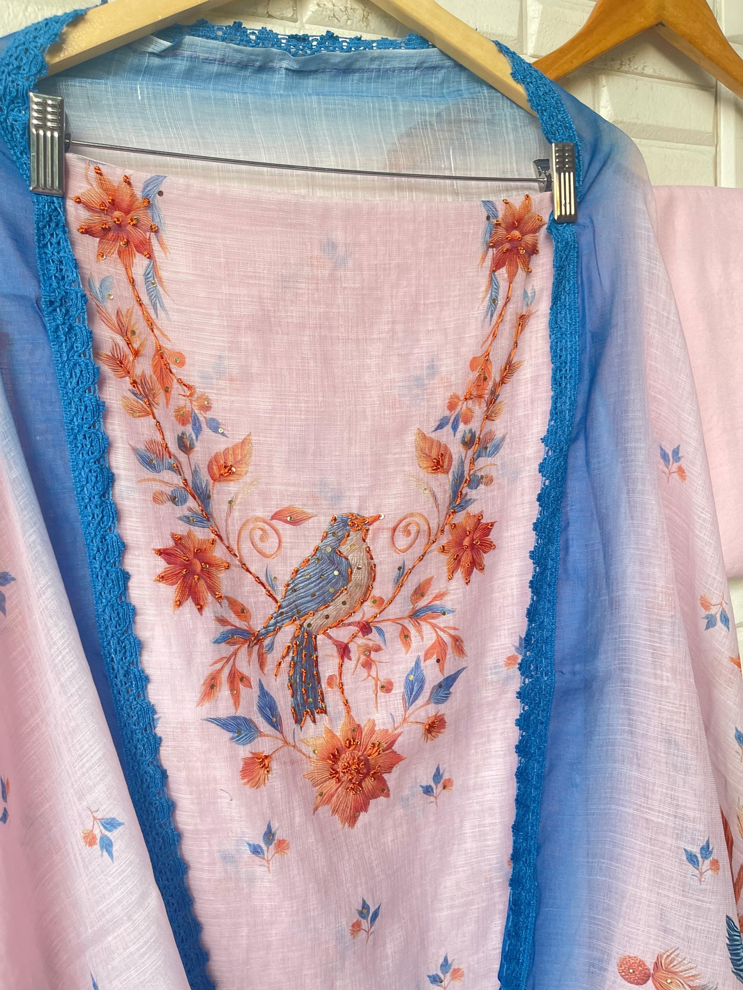 Cotton linen unstitched ladies suit Rc17579 (b)