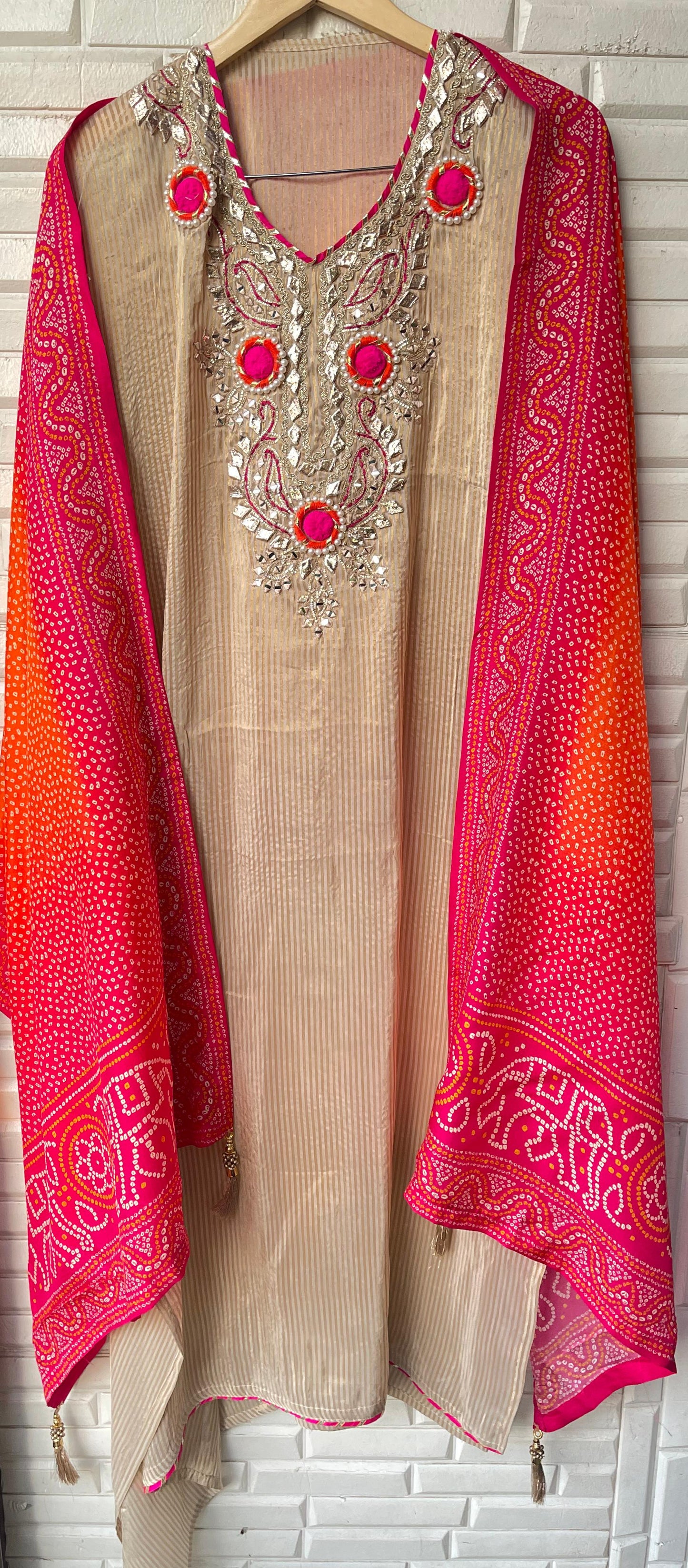 Banarasi shimmer silk unstitched ladies suit Rc17737