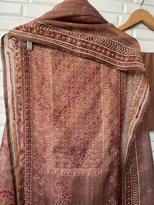 Linen silk unstitched ladies suit Rc17757 (c)