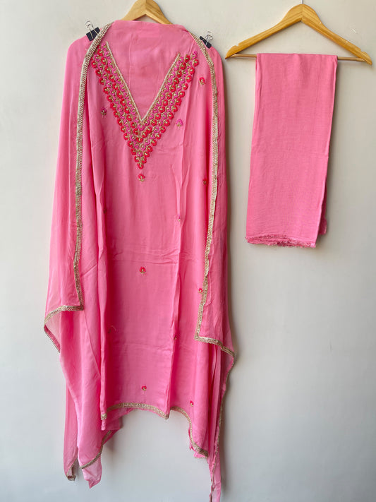 Organza Tuile unstitched Ladies Suit Set