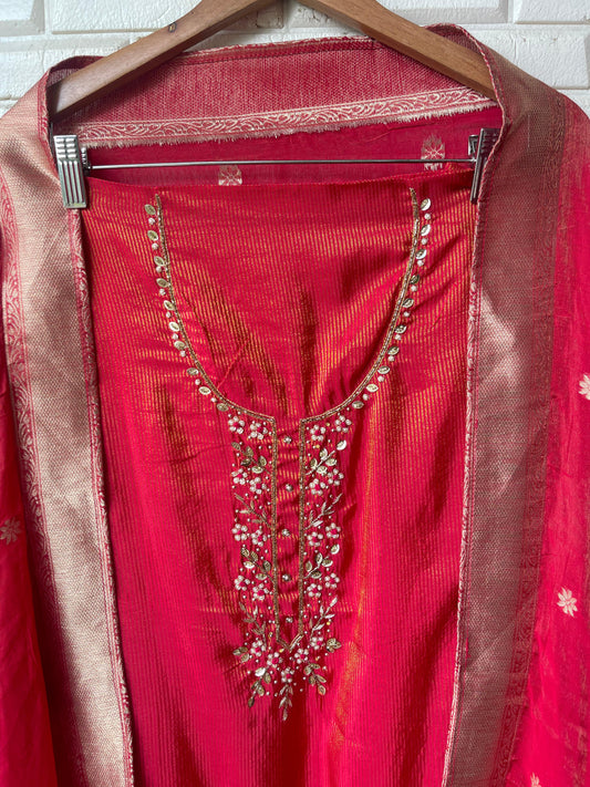 Self shimmer silk unstitched ladies suit Rc17594 (a)