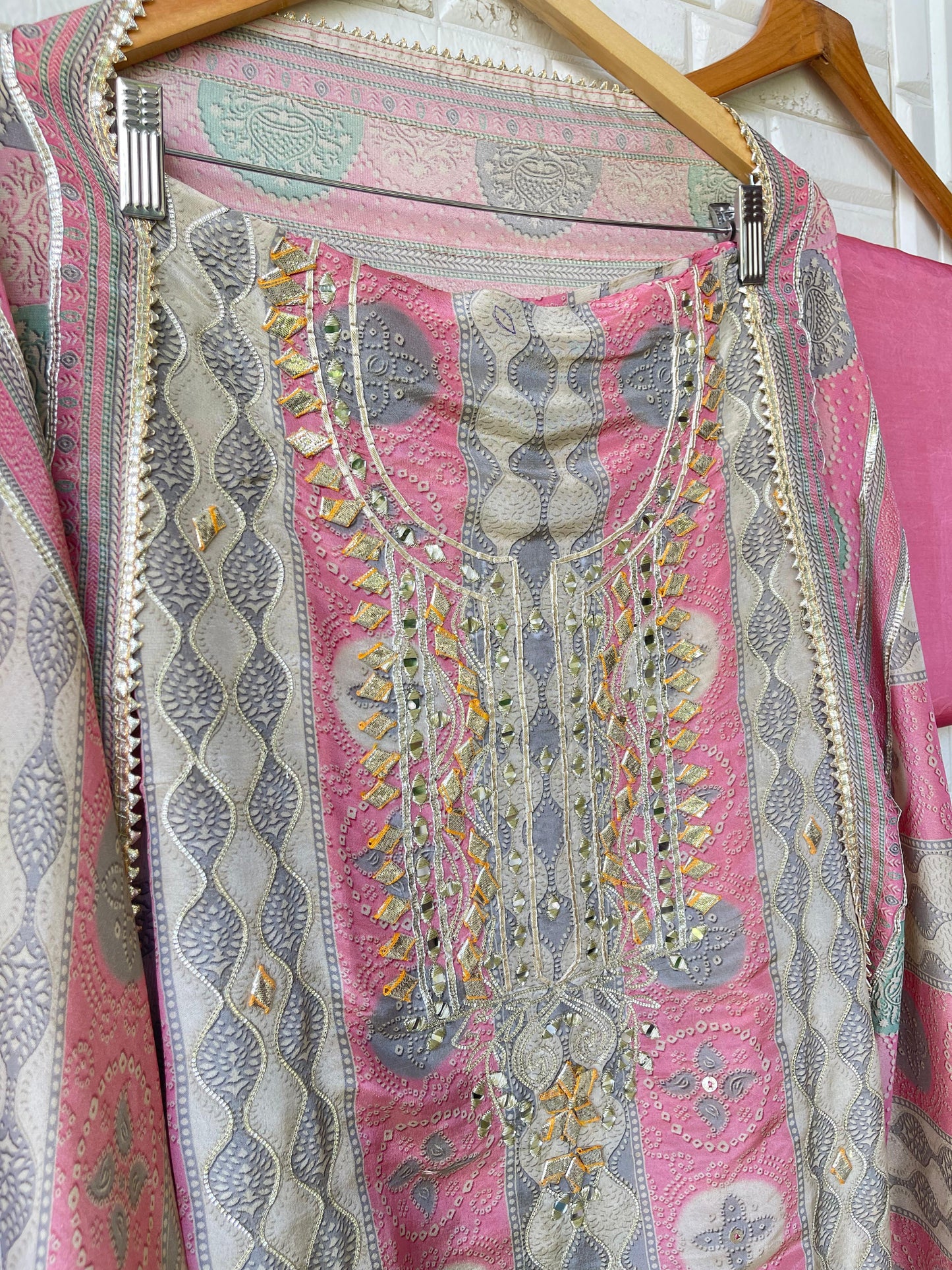 Shimmer tassar silk unstitched ladies suit Rc17679 (b)