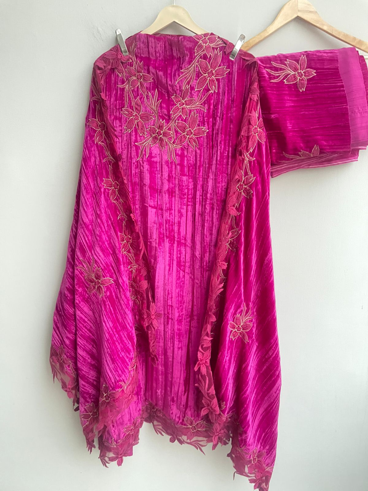 Crushed micra velvet unstitched ladies suit Rc17880