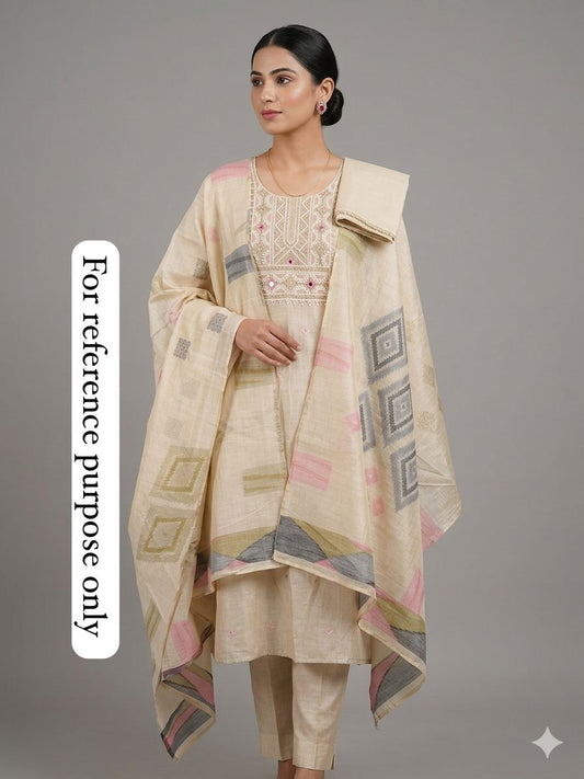 Mul chanderi unstitched ladies suit Rc18742
