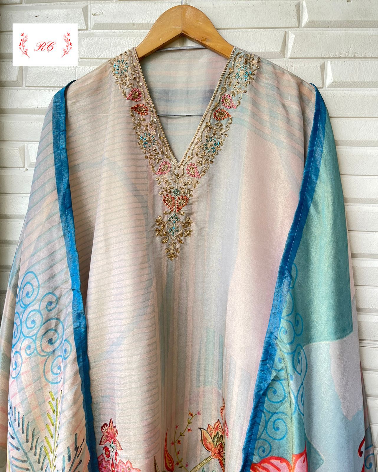 Shimmer silk unstitched ladies suit Rc15362