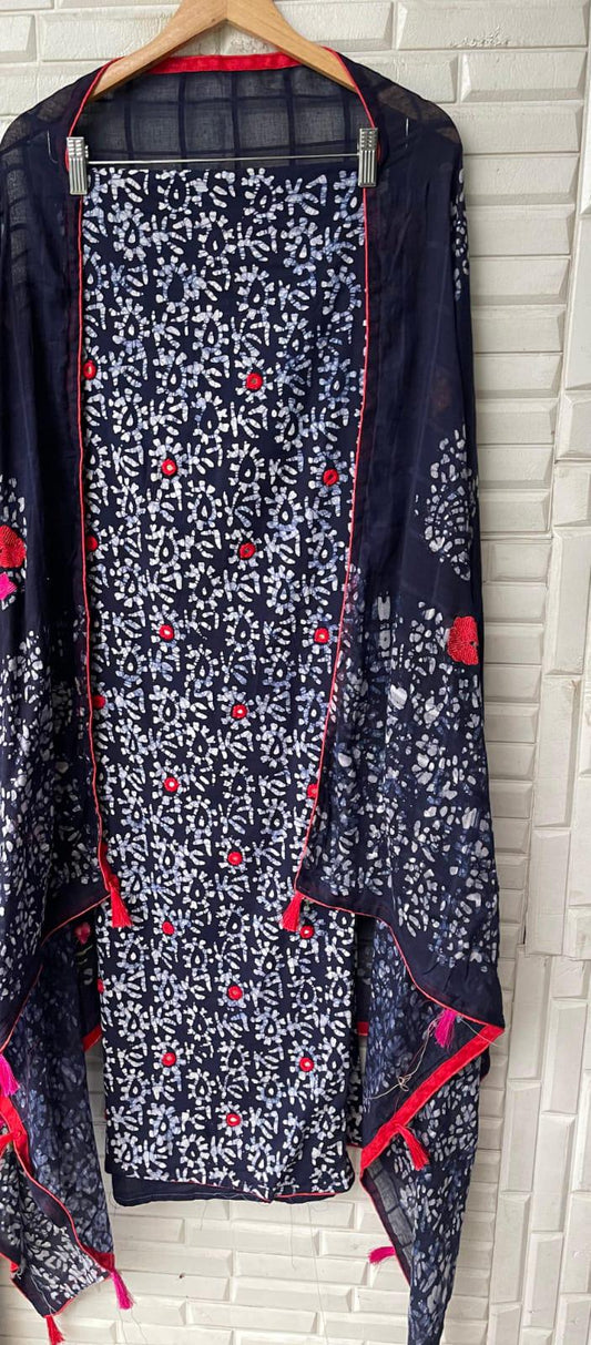 Batik Print Cotton Unstitched Ladies Suit Rc 17302