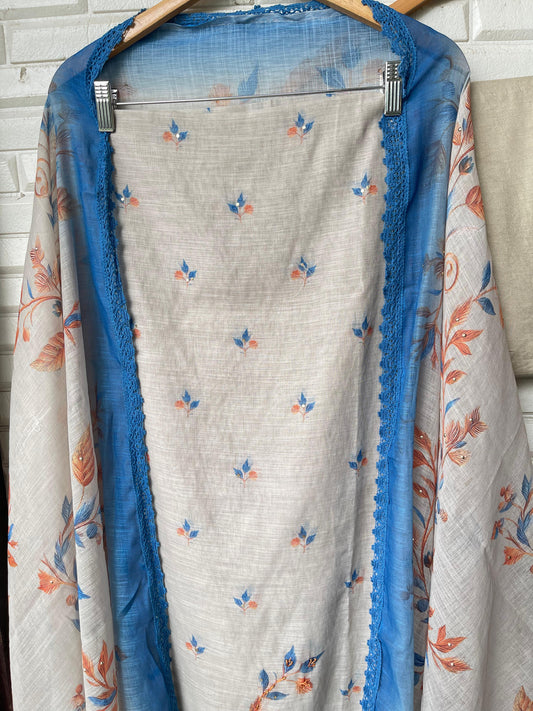 Cotton linen unstitched ladies suit Rc17599