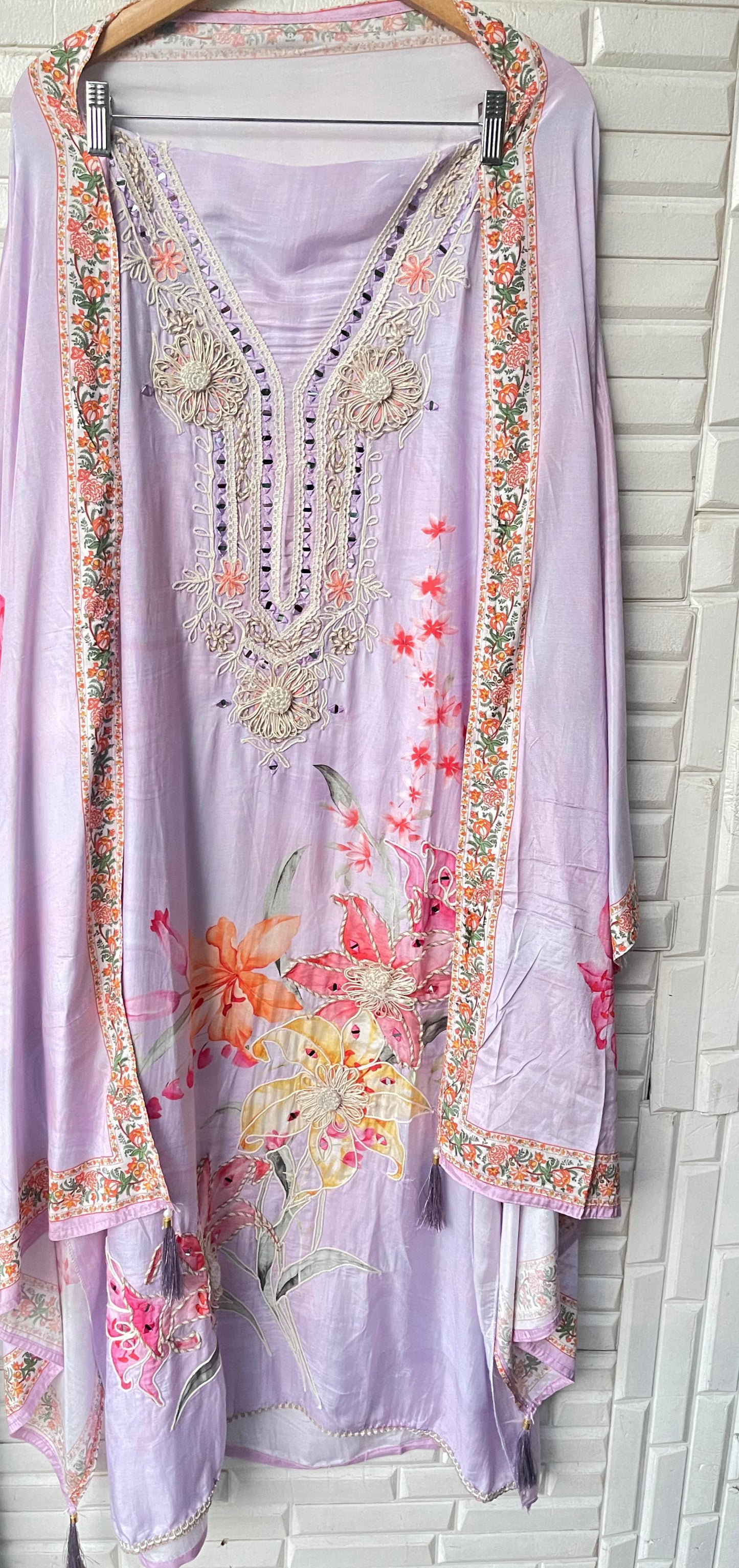 Muslin silk unstitched ladies suit Rc17420