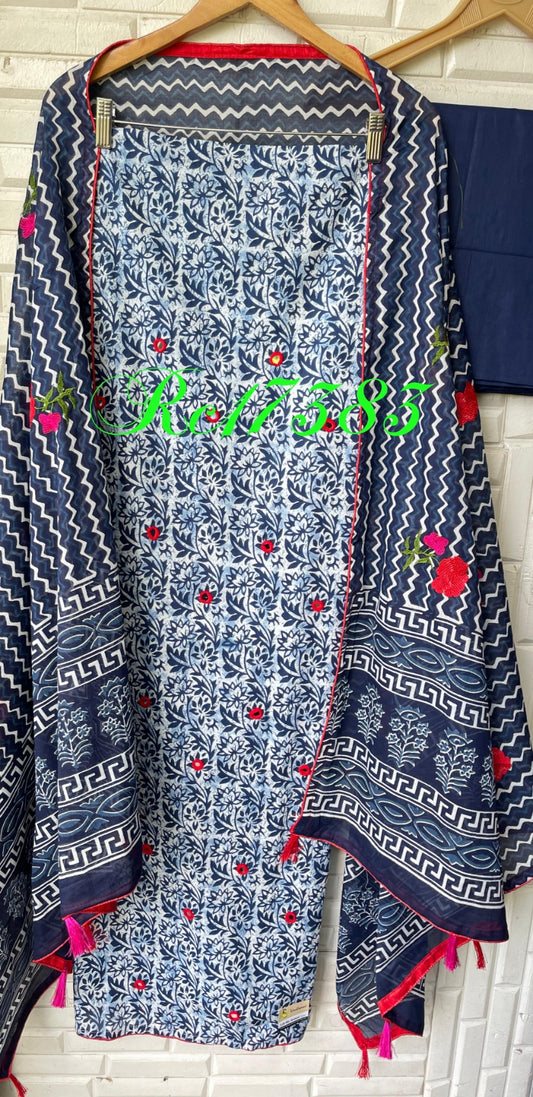 Cotton unstitched ladies suit Rc17383