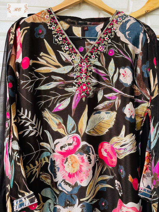 Silk readymade ladies suit