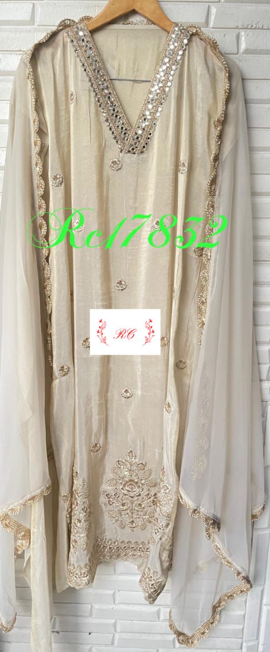Shimmer silk unstitched ladies suit Rc17832
