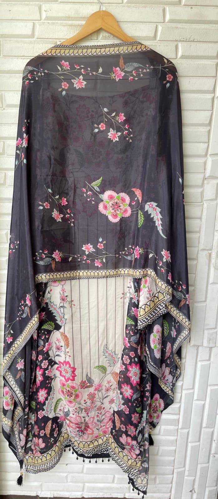 Muslin silk unstitched ladies suit Rc17160