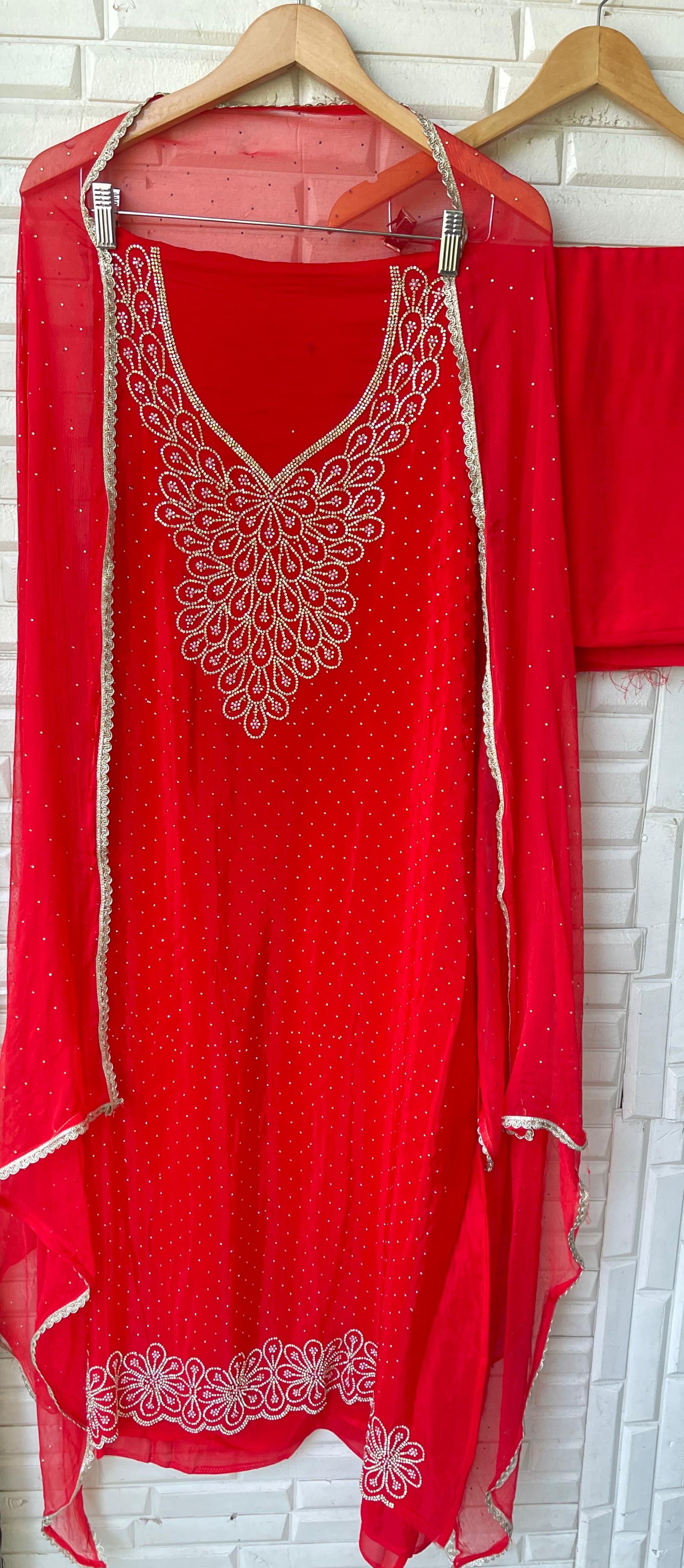 Organza unstitched ladies suit Rc17799