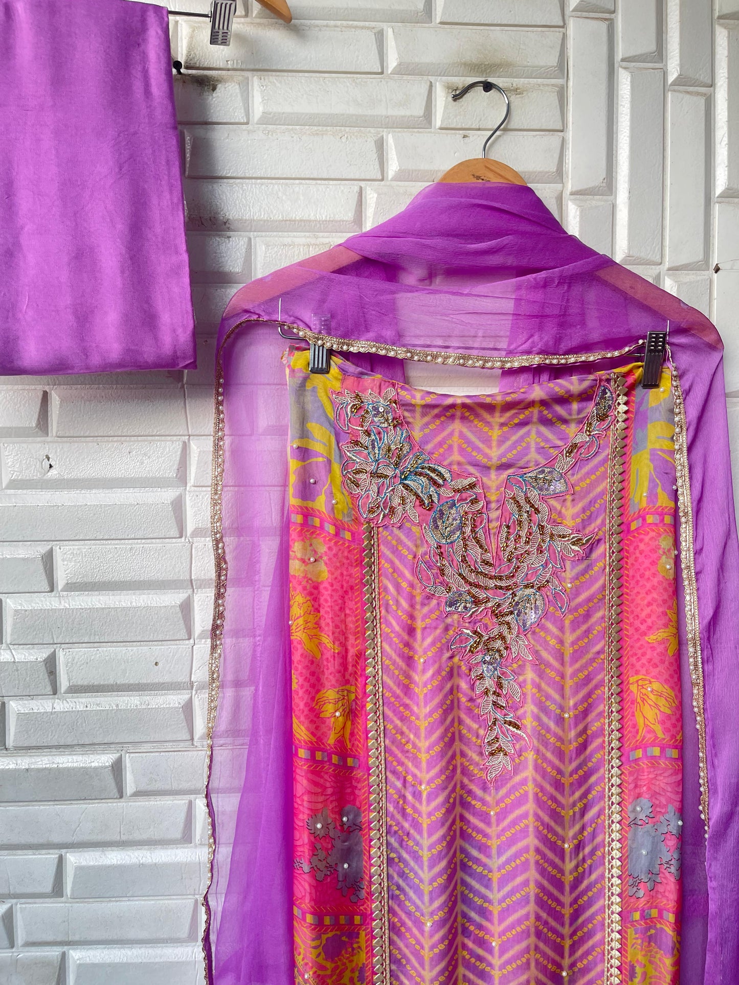 Organza unstitched ladies suit Rc17296