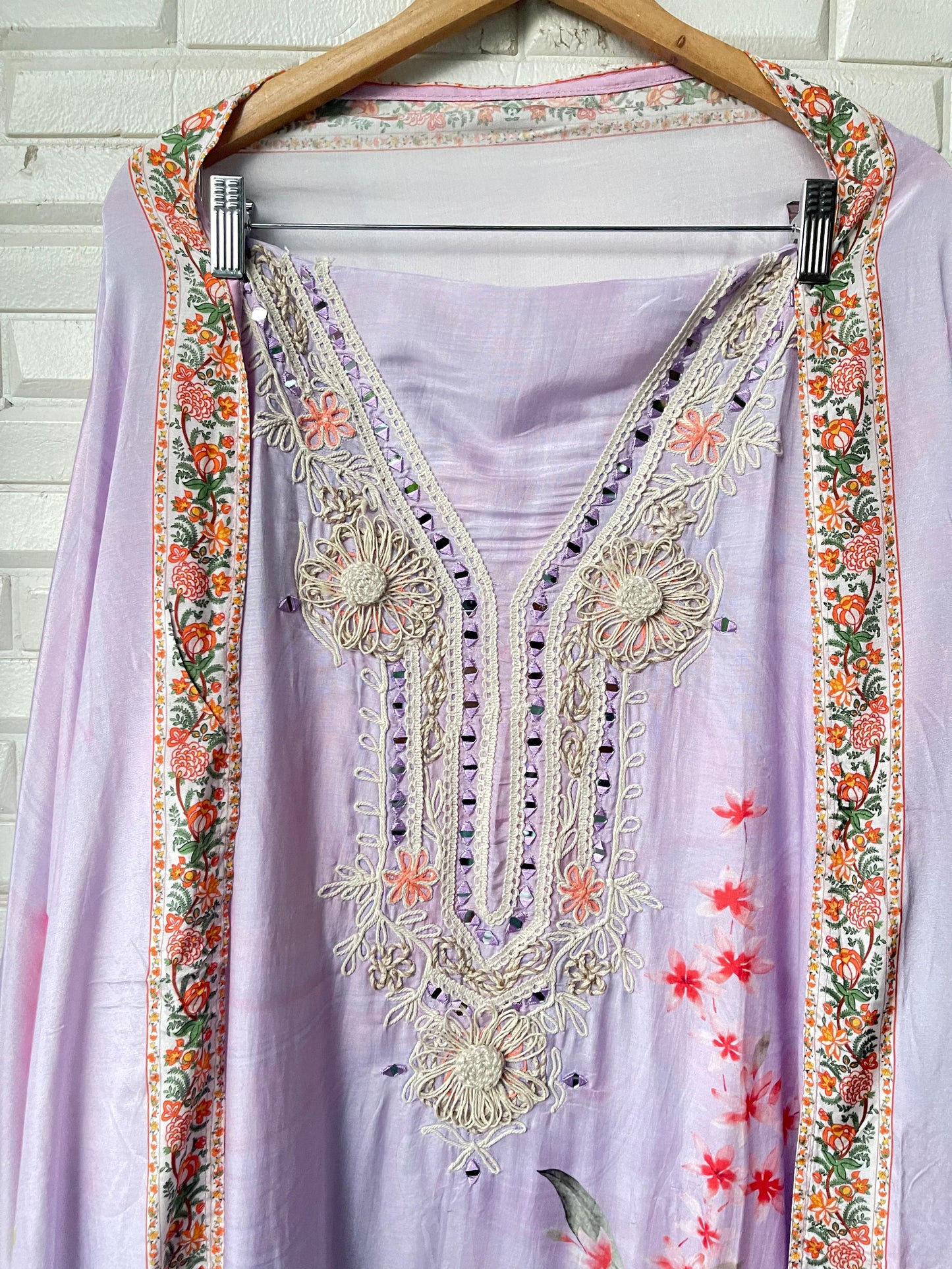 Muslin silk unstitched ladies suit Rc17420