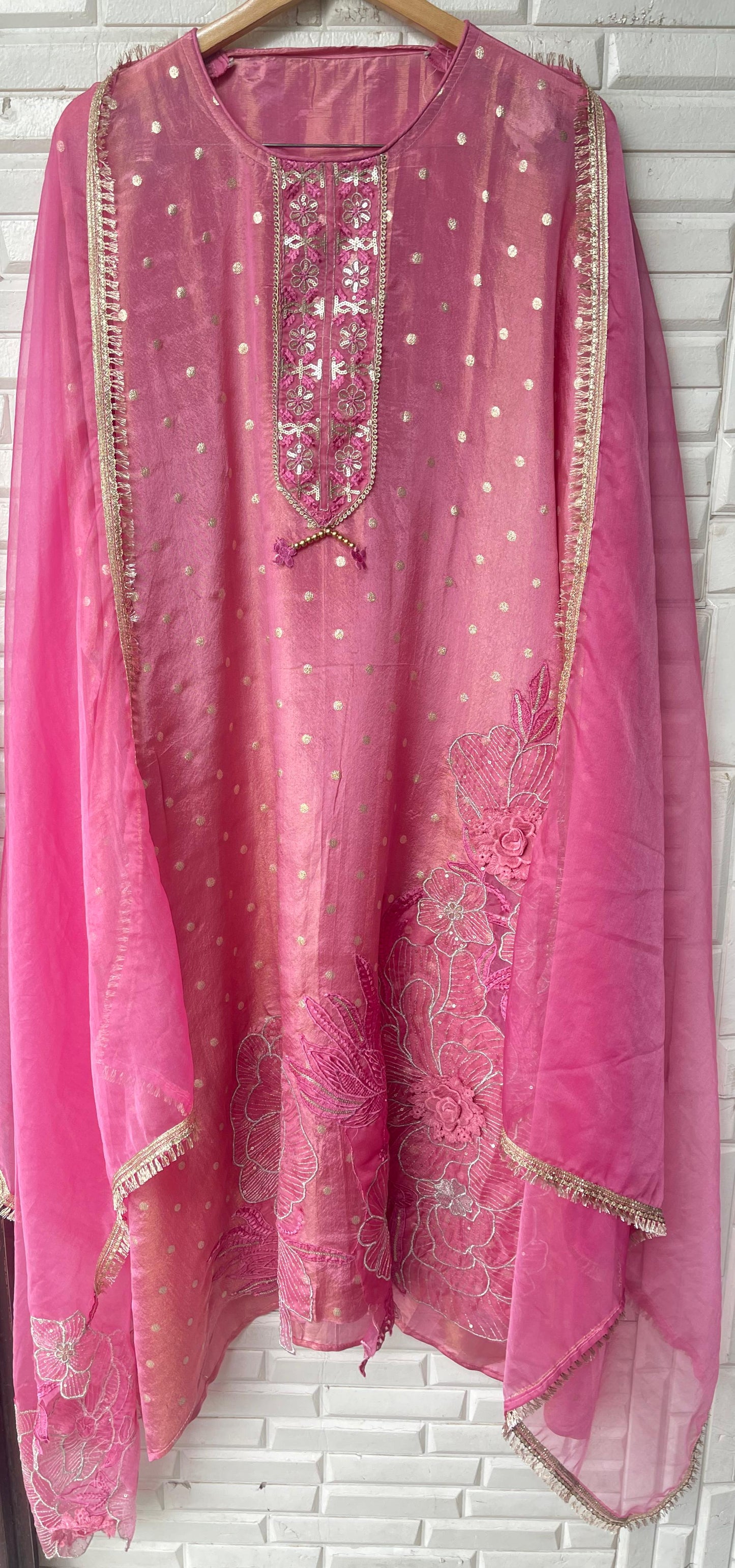 Shimmer banarasi silk semi stitched ladies suit Rc17568 (a)