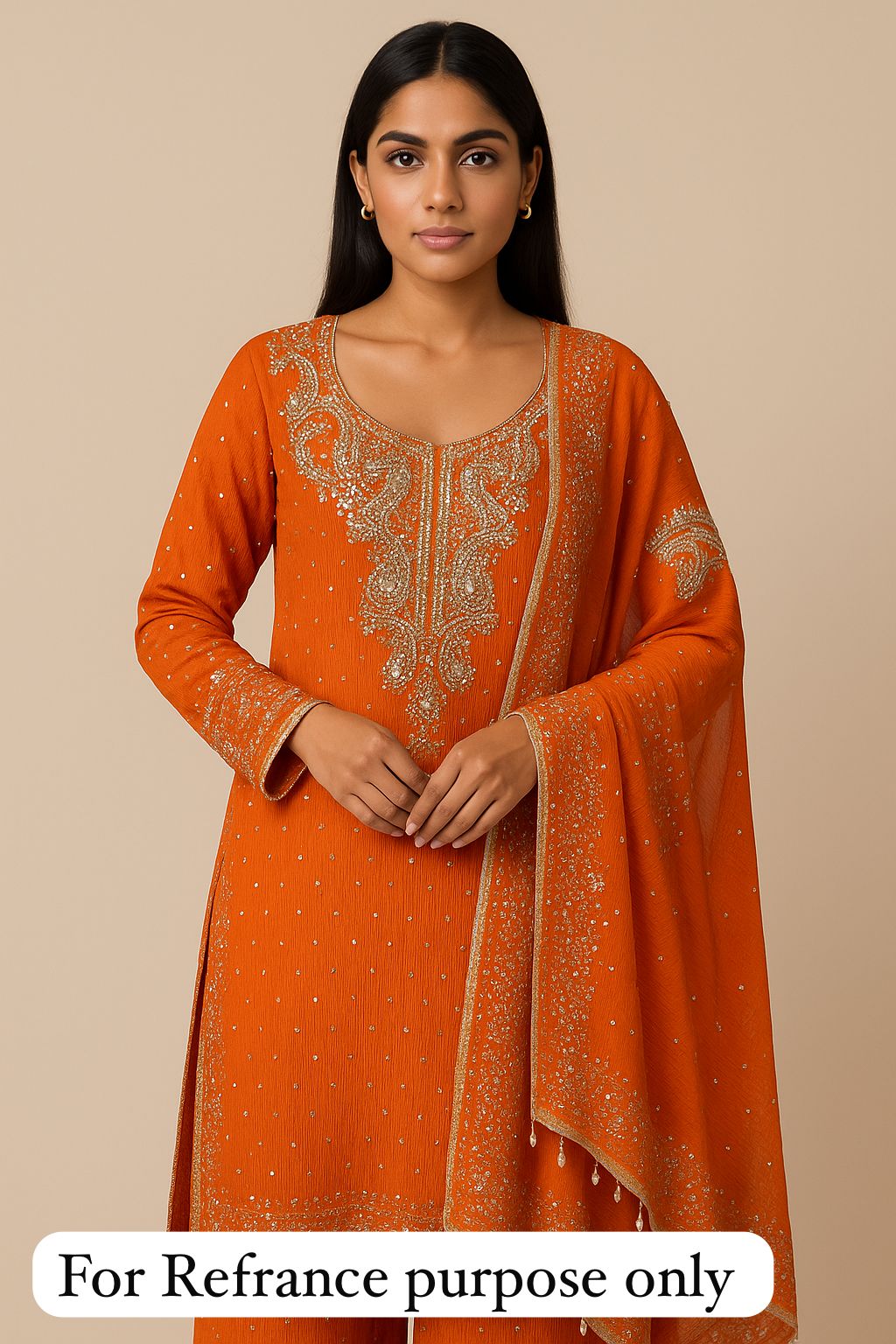Crushed shimmer tissue unstitched ladies suit Rc17682