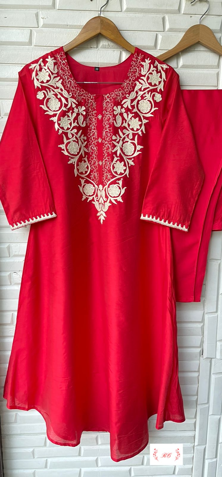 Chanderi cotton readymade ladies suit Rc15333