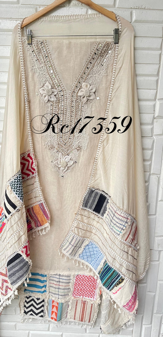 Jute Linen Unstitched Ladies Suit RC-17359 – view 2
