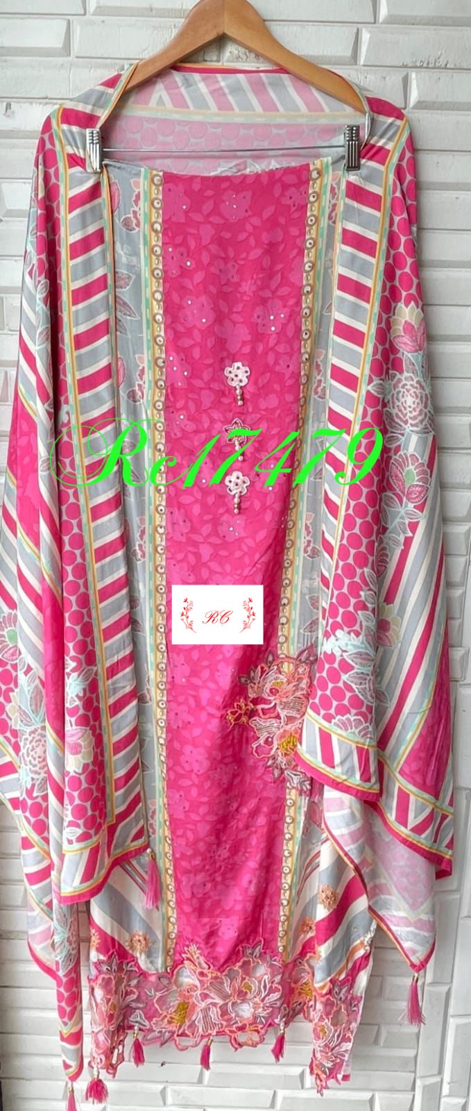 Muslin unstitched ladies suit Rc17479