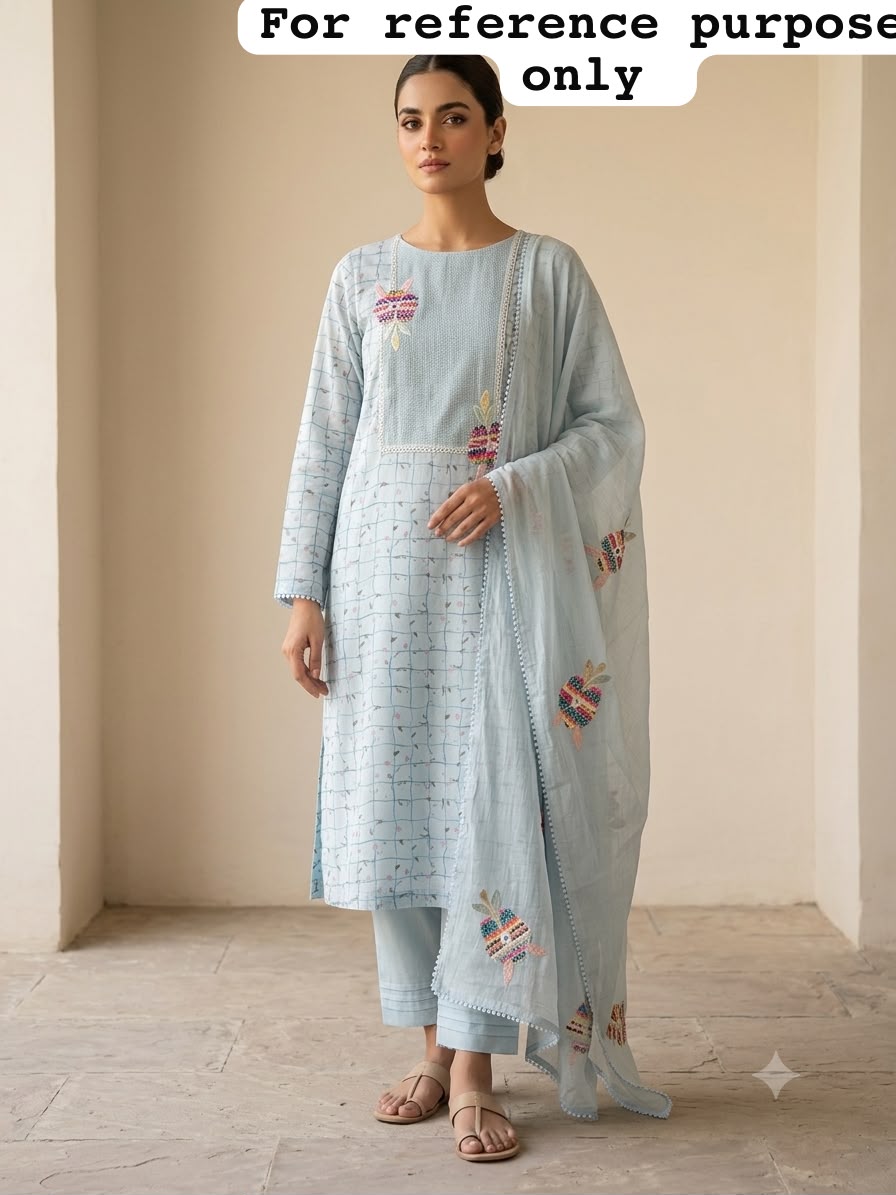 Mul chanderi printed ladies unstitched suit Rc19048 (a)