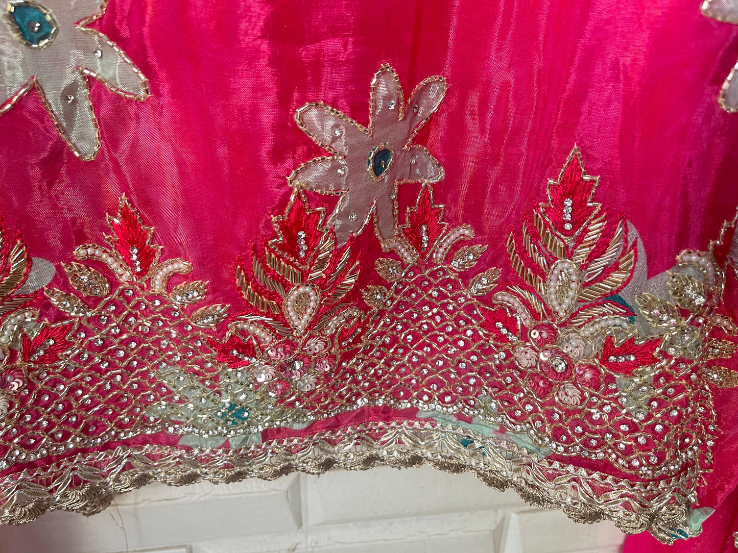 Glass organza unstitched ladies suit Rc17838