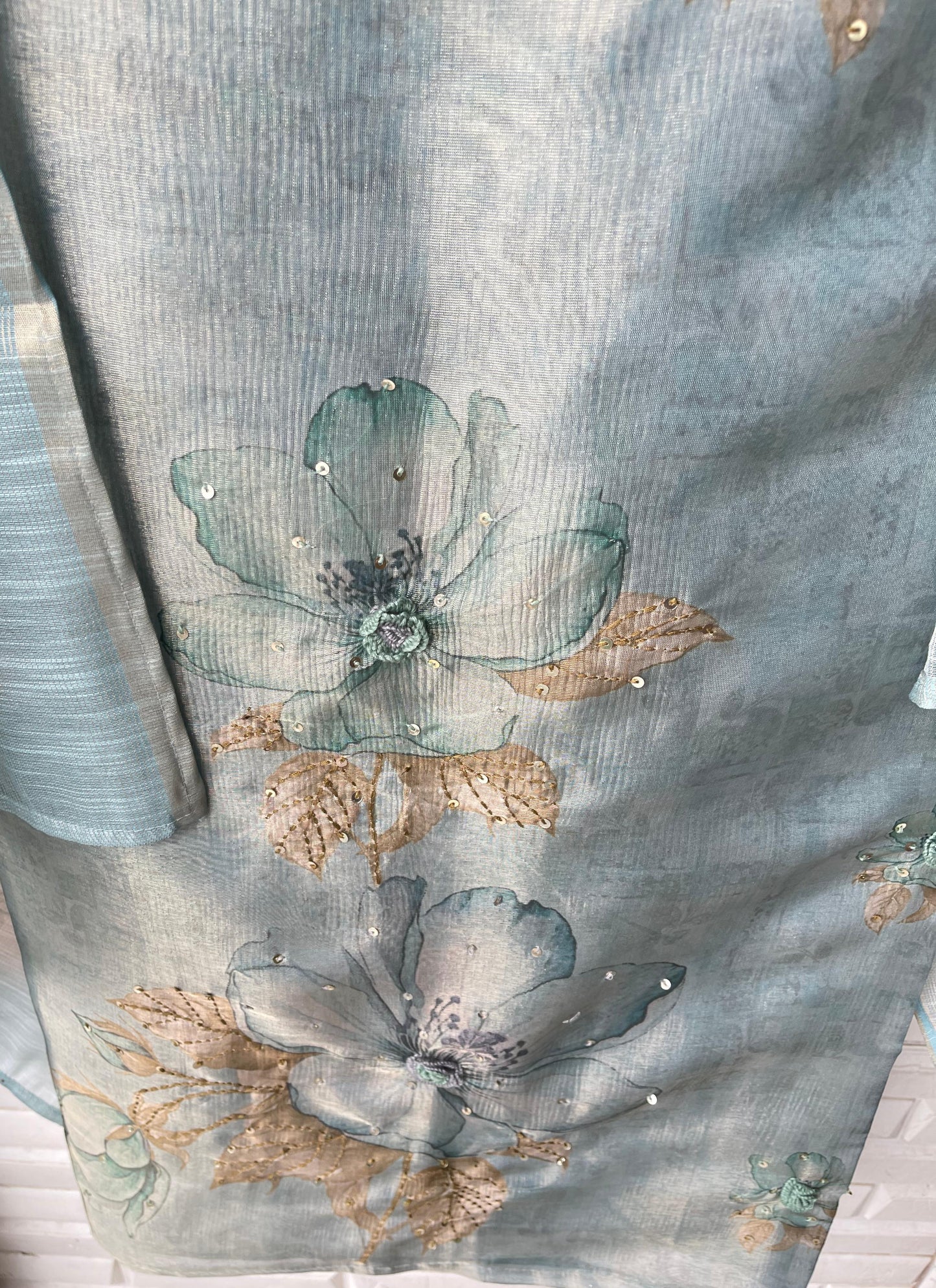 Self shimmer linen unstitched ladies suit Rc17486