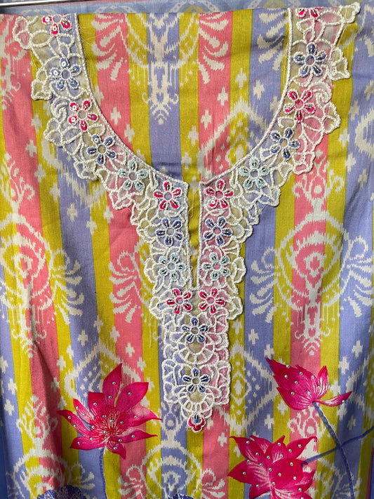 Cotton printed unstitched ladies suit Rc17585