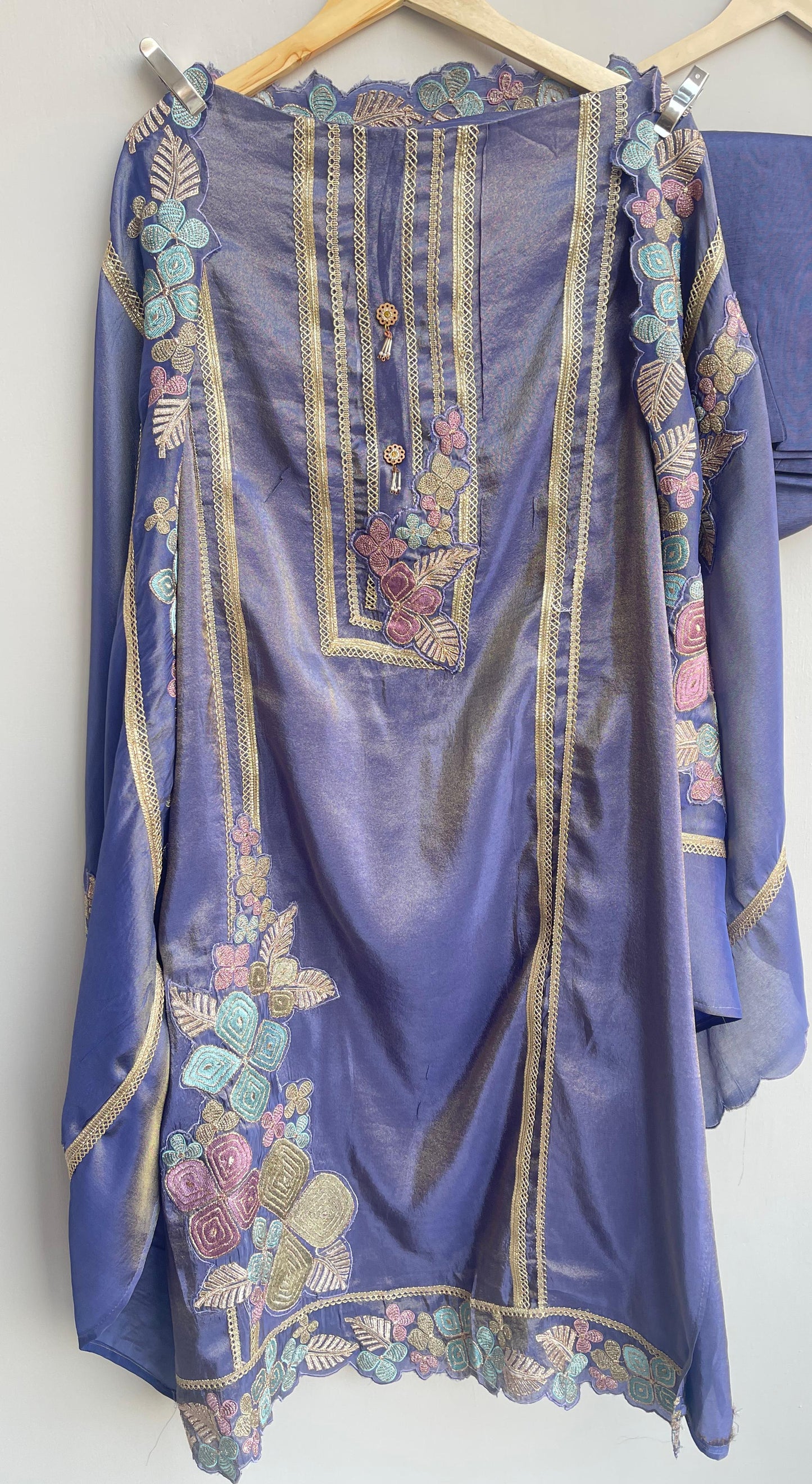 Shimmer silk unstitched ladies suit Rc17916