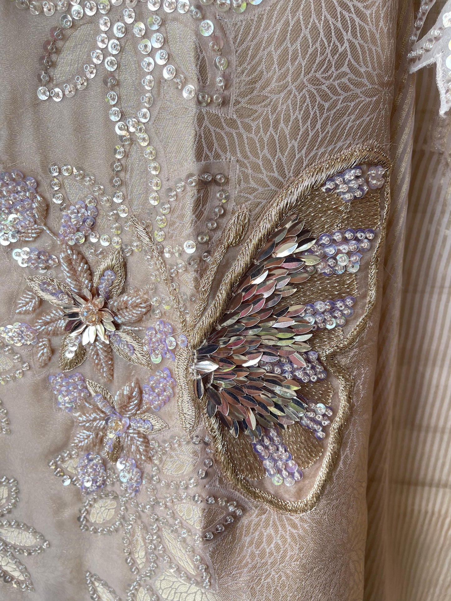 Pure brocade self banarasi shimmer silk unstitched ladies suit Rc17747 (b)