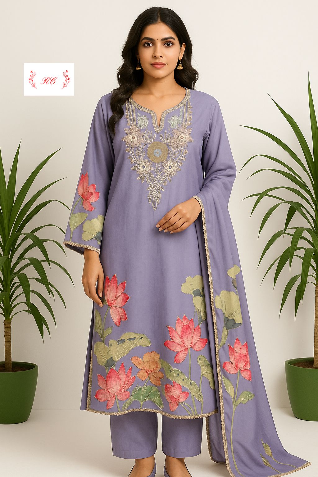 Muslin unstitched ladies suit Rc17524