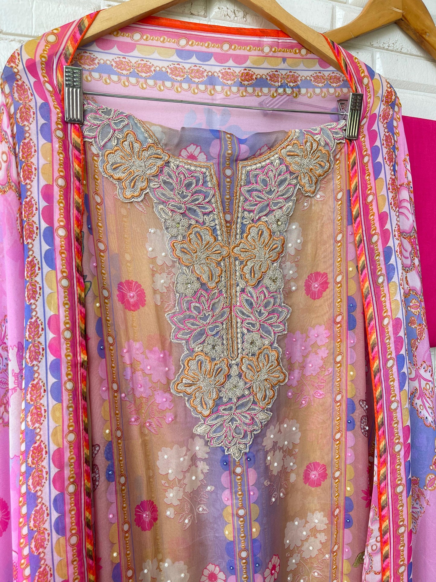 Organza unstitched ladies suit Rc17597