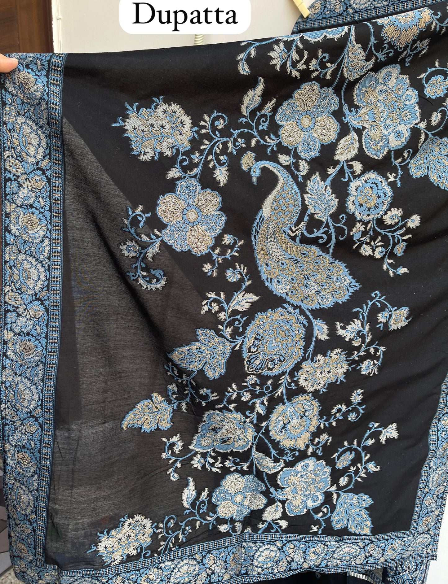 Banarasi jaam dhaani cotton silk unstitched ladies suit Rc17924