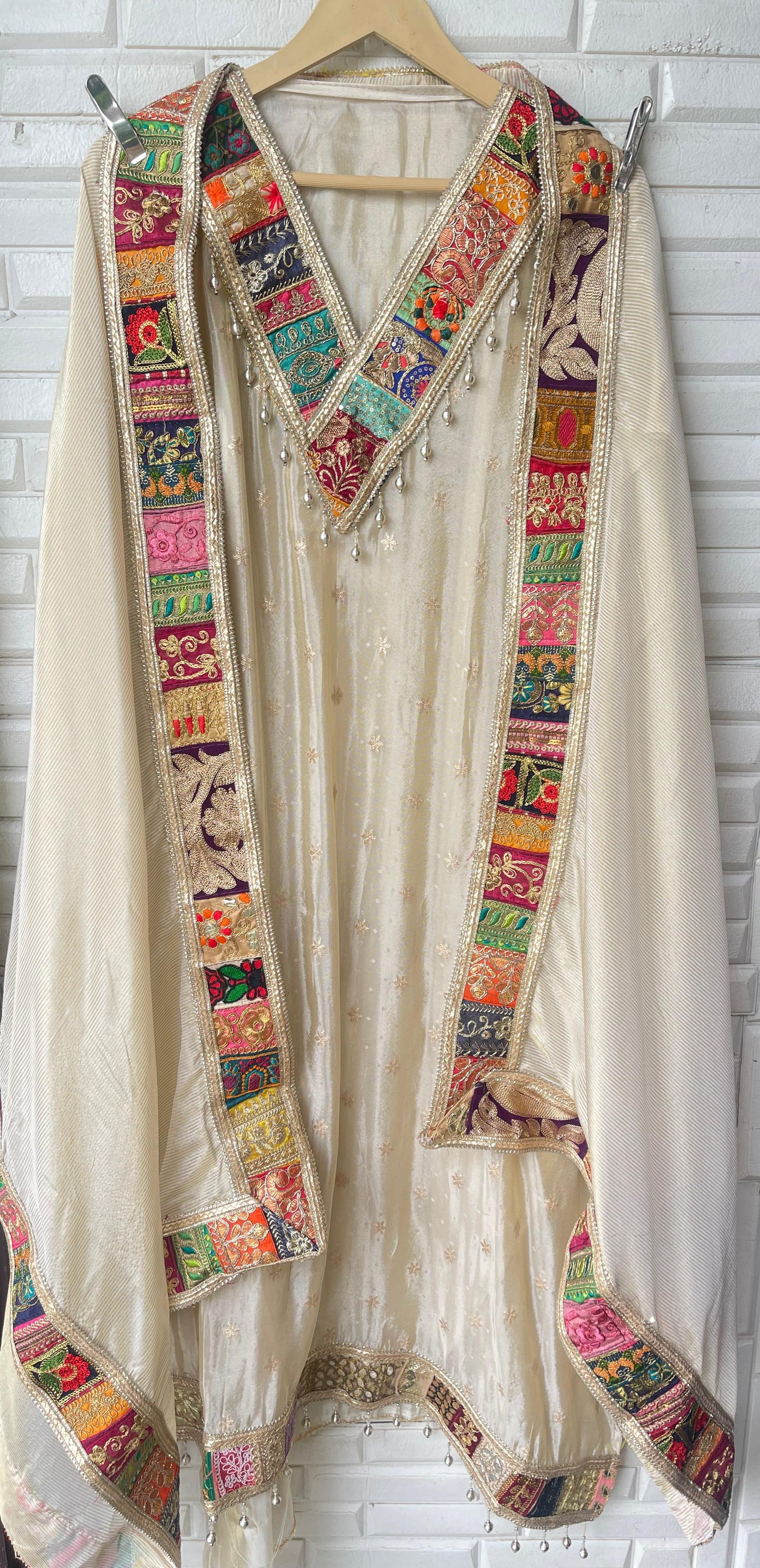 Shimmer silk semi stitched ladies suit Rc17569