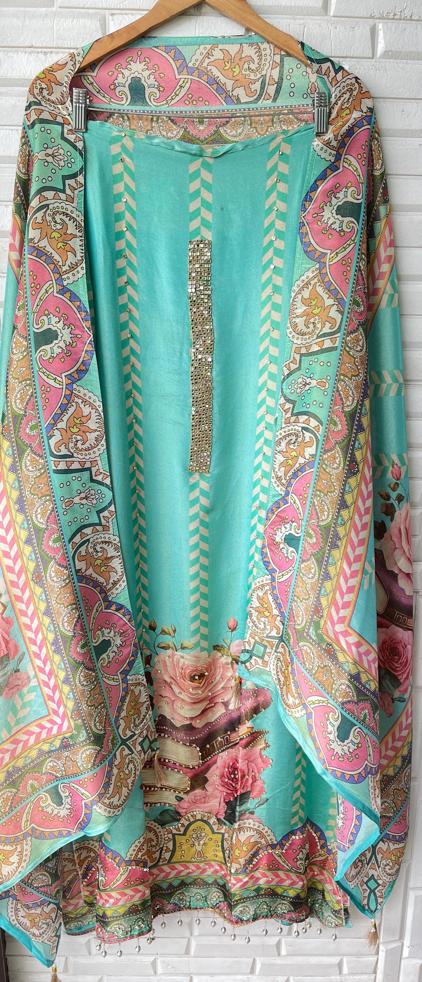 Shimmer silk unstitched ladies suit Rc17665