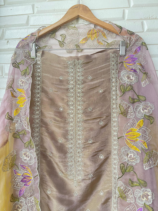 Shimmer silk unstitched ladies suit Rc17605