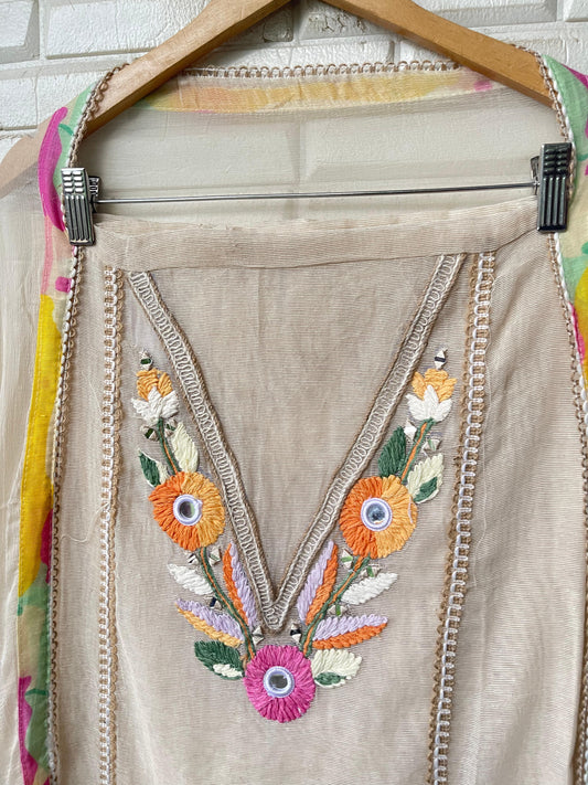 Jute linen unstitched ladies suit Rc17274