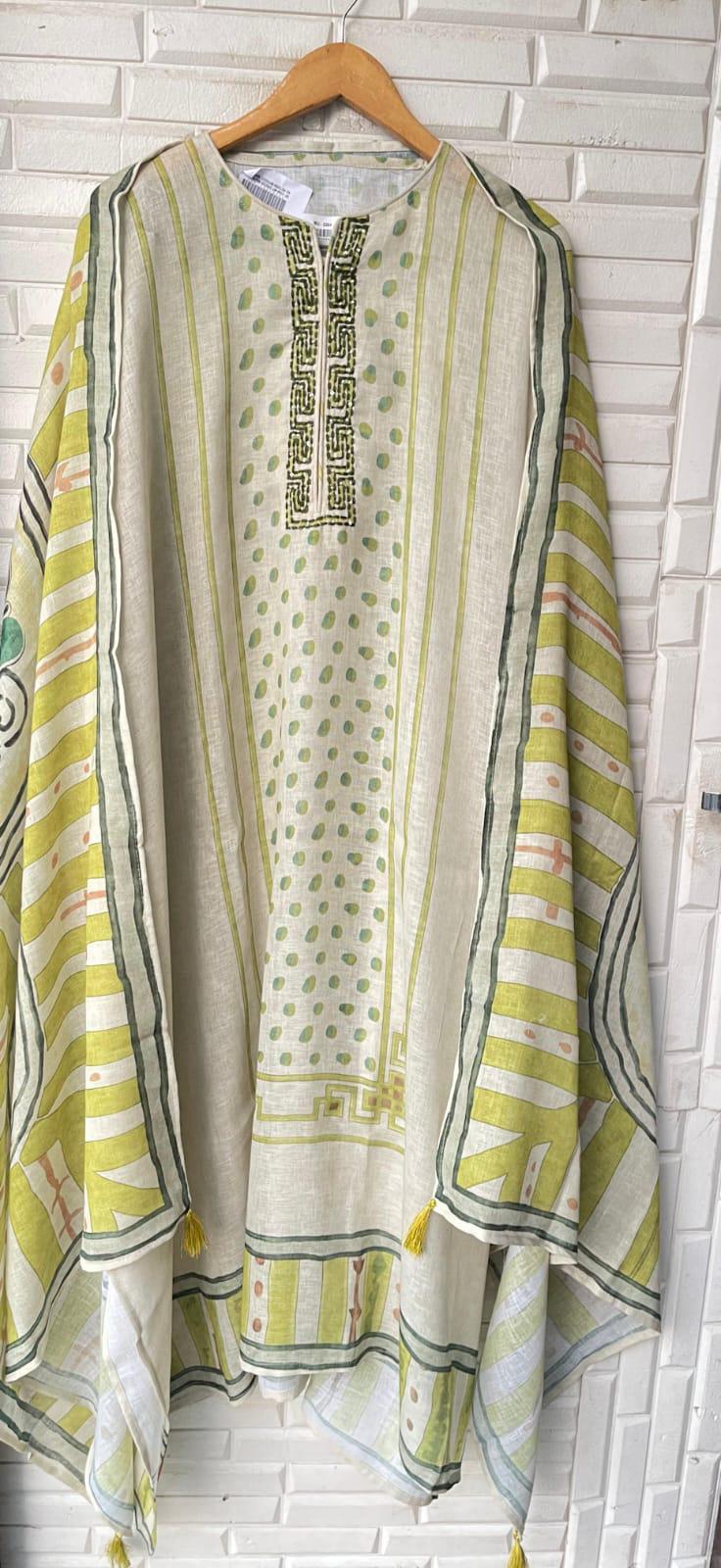Linen unstitched ladies suit Rc17084