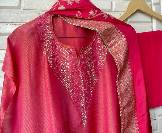 Banarasi silk unstitched ladies suit Rc17858 (a)